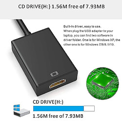 Universal USB 3.0 à, convertisseur compatible HDMI, adaptateur externe multioscillo 1080p Full HD vidéo audio