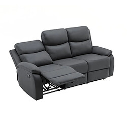 Mes Ensemble 2 canapés + fauteuil relax manuel en PU anthracite - ZOLARA pas cher