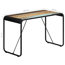 vidaXL Table de salle à manger 118x60x76cm Bois de récupération massif pas cher