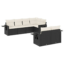 Maison Chic Ensemble Tables et chaises d'extérieur 7pcs avec coussins,Salon de jardin noir résine tressée -GKD295718