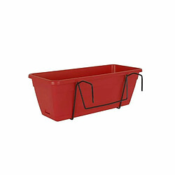 Artevasi Kit Jardinière avec réserve d'eau 10 L - 49 x 19,5 x 16,6 cm - Rouge foncé