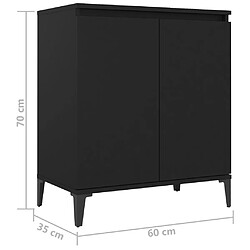 vidaXL Buffet noir 60x35x70 cm bois d'ingénierie pas cher