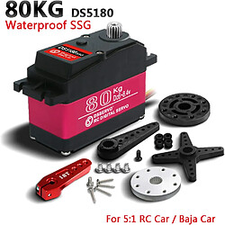 DS5180 7.4V Servomoteur 80KG Couple élevé avec 18T Modèle Voiture Cam Servomoteur pour Camion Robotique Baja Car Modèle 1/10 (180 degrés)