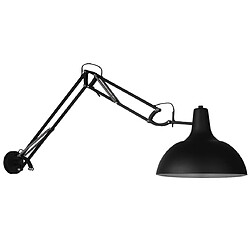 Sampa Helios Lampe de bureau bras articulé en métal noir avec interrupteur Compatible LED E27 Applique bras articulé en métal noir avec interrupteur E27......