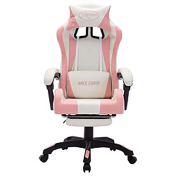 Acheter Maison Chic Fauteuil de jeux vidéo avec LED,Fauteuil Gamer du Bureau RVB Rose et blanc Similicuir -MN60168