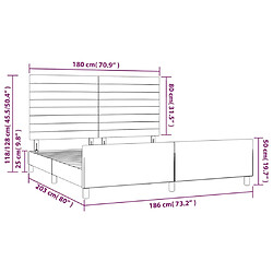 vidaXL Cadre de lit sans matelas taupe 180x200 cm tissu pas cher