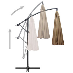 Avis vidaXL Parasol suspendu avec poteau taupe 3 m