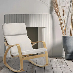 Ahd Amazing Home Design Fauteuil à bascule au design scandinave ergonomique Aalborgb, Couleur: Blanc