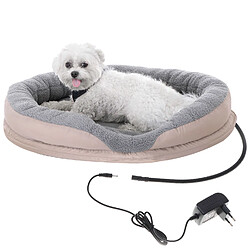 Lit Chauffant Électrique pour Chien et Chat, 76 x 58cm Chauffage pour Animaux, 18 , Marron, Camry, CR7431