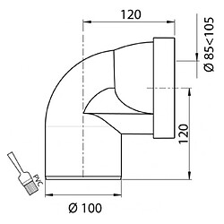 WIRQUIN Pipe rigide courte - Coudee male - OE 100 mm