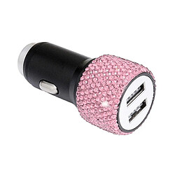 Wewoo Chargeur de marteau de sécurité pour téléphone portable à double charge de voiture Diamond rose