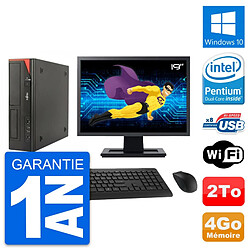 PC Fujitsu E520 DT Ecran 19" Intel G3220 RAM 4Go Disque Dur 2To Windows 10 Wifi - Occasion