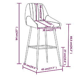 vidaXL Tabourets de bar lot de 2 marron clair similicuir pas cher