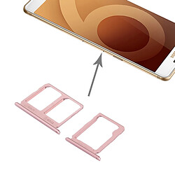 Wewoo Tiroir de Carte SIM or rose pour Samsung Galaxy C9 Pro / C9000 SIM Plateau + Micro SD pièce détachée