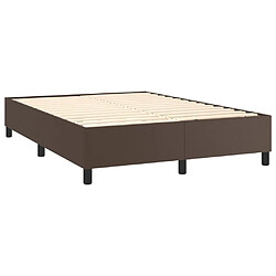 Acheter vidaXL Sommier à lattes de lit matelas LED Marron 140x200cm Similicuir