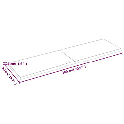 vidaXL Étagère murale 180x50x(2-4) cm bois de chêne massif non traité pas cher