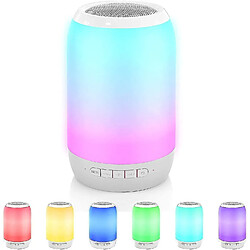 Universal Haut-parleur Bluetooth avec radio, haut-parleur Bluetooth Portable Music Box 7 Versions de couleur / TWS / TF Carte / AUX-In Convient aux enfants, adultes, fêtes, extérieur, intérieur (blanc) 