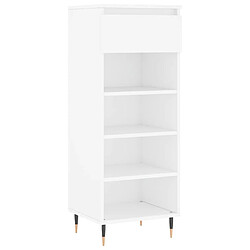 Maison Chic Armoire à Chaussures,Meuble de Rangement à Chaussures Blanc 40x36x105 cm Bois d'ingénierie -MN42723