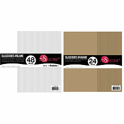 Sultane A 72 papiers Scrapbooking Blanc + Havane - 300g/ m² 