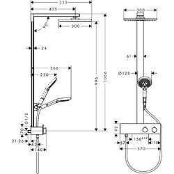 Hansgrohe Colonne de douche 300 1jet 350 ST chromé