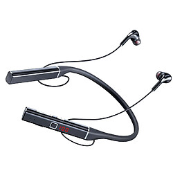 Casque d'écoute Bluetooth Écouteurs d'écouteurs de tour de cou Bluetooth, casque d'écoute Bluetooth sans fil flexible avec des écouteurs de sport de micro pour courir des