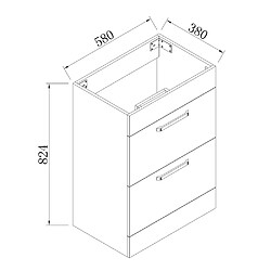 Acheter Aica Sanitaire Ensemble meuble bois clair et vasque 60cm meubles de salle de bain meuble sur pieds 14 tiroirs