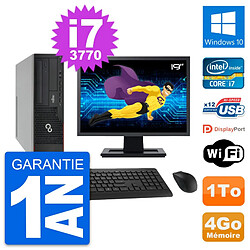 PC Fujitsu E910 DT Ecran 19" Intel i7-3770 RAM 4Go Disque 1To Windows 10 Wifi - Occasion