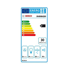 Hotte décorative murale 90cm 55db 843m3/h inox - dwb98jq50 - BOSCH