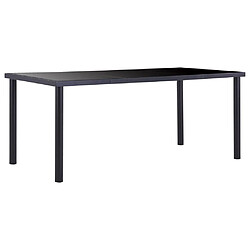 vidaXL Table à manger Noir 180x90x75 cm Verre trempé 