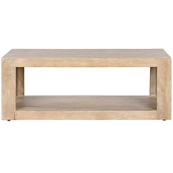 Pegane Table basse, table de salon en bois massif coloris naturel - longueur 120 x profondeur 58 x Hauteur 45 cm 