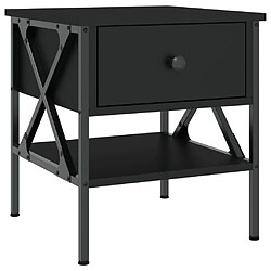 vidaXL Table de chevet noir 40x42x45 cm bois d’ingénierie