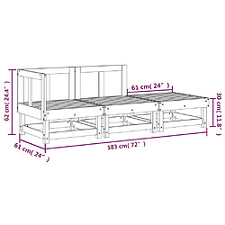 vidaXL Salon de jardin 3 pcs bois de pin imprégné pas cher