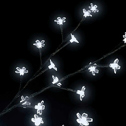 vidaXL Sapin de Noël 220 LED blanc froid Cerisier en fleurs 220 cm pas cher