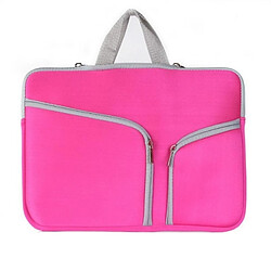 Wewoo Sacoche pour ordinateur portable Magenta Macbook Air 13 pouces Double poche sac à main à fermeture à glissière