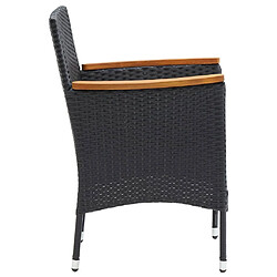 Maison Chic Lot de 4 Chaises de salle à manger de jardin - Fauteuil d'extérieur Résine tressée Noir -MN52125 pas cher