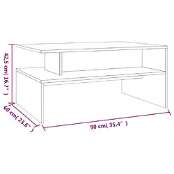 vidaXL Table basse Sonoma gris 90x60x42,5 cm Bois d'ingénierie pas cher