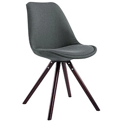 Decoshop26 4 chaises de salle à manger style scandinave en tissu gris foncé pieds rond en bois marron CDS10341