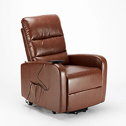 Avis LE ROI DU RELAX Fauteuil relax électrique inclinable avec élévateur de personnes en similicuir Elizabeth, Couleur: Marron