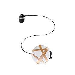 Universal FD-55 Bluetooth Casque mains libres Casque sport Clip Clip Casque d'affaires Rappel de vibrations Microphone pour bouchon d'oreille Blanc + Or 