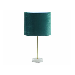 Vente-Unique Lampe de chevet en velours style - Socle en marbre - D. 25 x H. 43 cm - Vert - AEGON