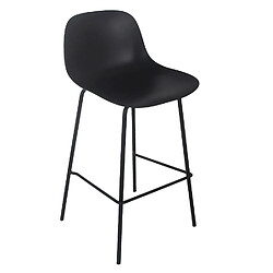 Alterego Tabouret de bar 'GRANO' noir intérieur / extérieur GRANO