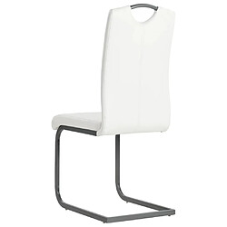 Acheter vidaXL Chaises à manger cantilever lot de 4 blanc similicuir