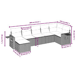 Avis vidaXL Salon de jardin avec coussins 7 pcs gris résine tressée