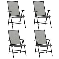 vidaXL Chaises pliables en maille lot de 4 Acier Anthracite