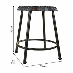 Tabouret Alexandra House Living Noir Fer 35 x 46 x 35 cm pas cher