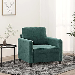 vidaXL Fauteuil Vert foncé 60 cm Velours