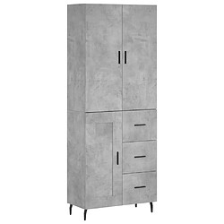 vidaXL Buffet haut Gris béton 69,5x34x180 cm Bois d'ingénierie