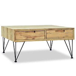 vidaXL Table basse 80x80x40 cm Teck massif