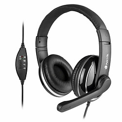 casque micro stéréo avec une connexion USB pour PC fixes ou portable NGS VOX800 USB, microphone flexible, commandes intégrée MUTE, VOL+ & VOL CONTROLS 