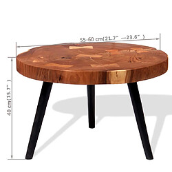 vidaXL Table basse Bois d'acacia massif (55-60)x40 cm pas cher